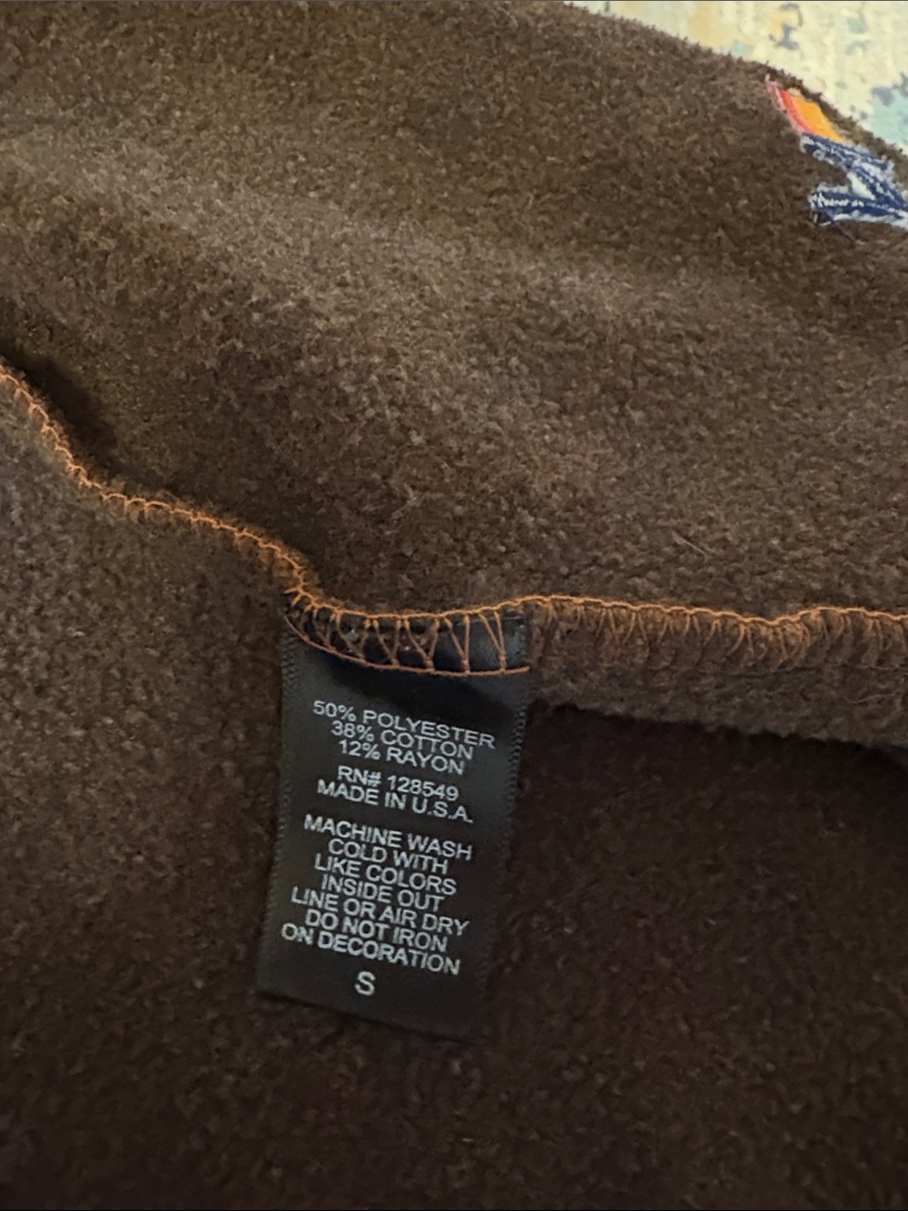 Aviator Nation Brown Zip-Up Hoodie with Retro Stripe Chest - Picture 3 of 4